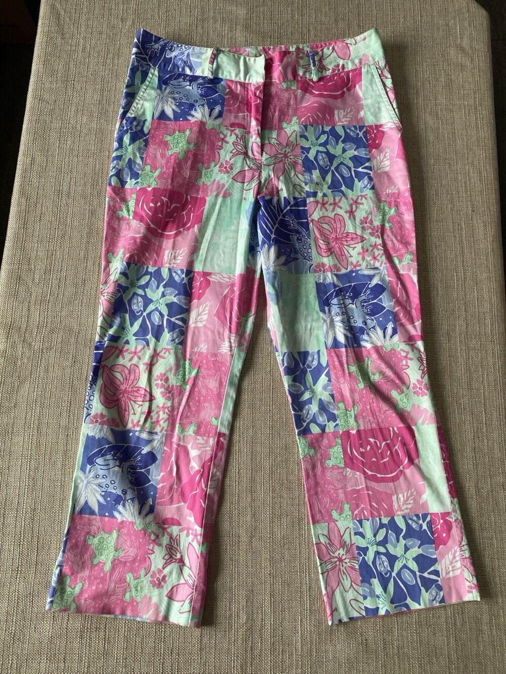 Lilly Pulitzer Patchwork Ankle Pants Multicolor Size 10